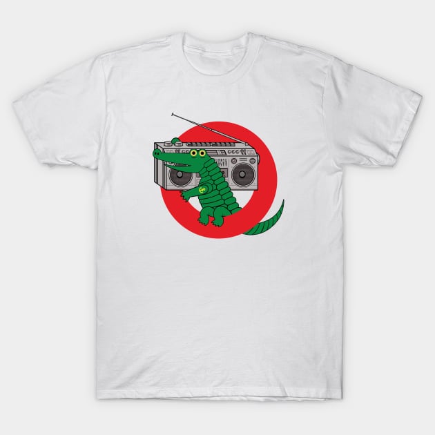 Boombox Alligator Ghettoblaster Crocodile Croc T-Shirt by Baschz Leeft